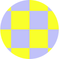 Blue and yellow checkers