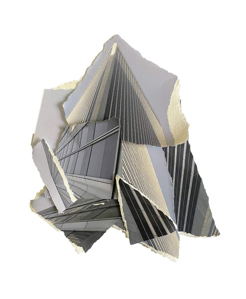 Honorable Mention - Ellen Cantor, Architectural Deconstruction I, 2024, Archival pigment print of torn paper collage, 1 of 10, 16" x 20" , Signed