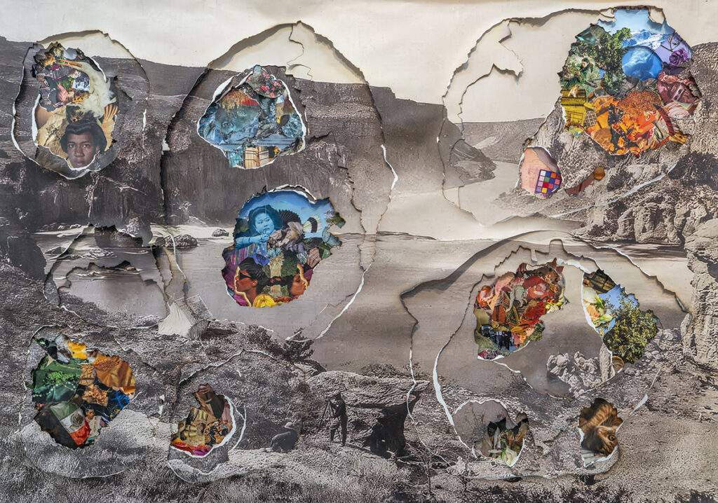 Honorable Mention - Naomi White, Time Enters The Landscape, 2025, Archival pigment print, collage archival medium, framed, 1 of 1, 40" x 60" , Signed