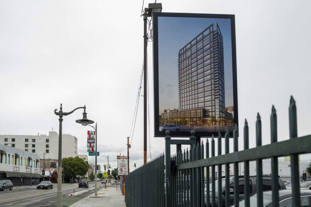 Patty Lemke, Bill board, 7th Street, DTLA, 2026, Archival pigment print, 22" x 17"